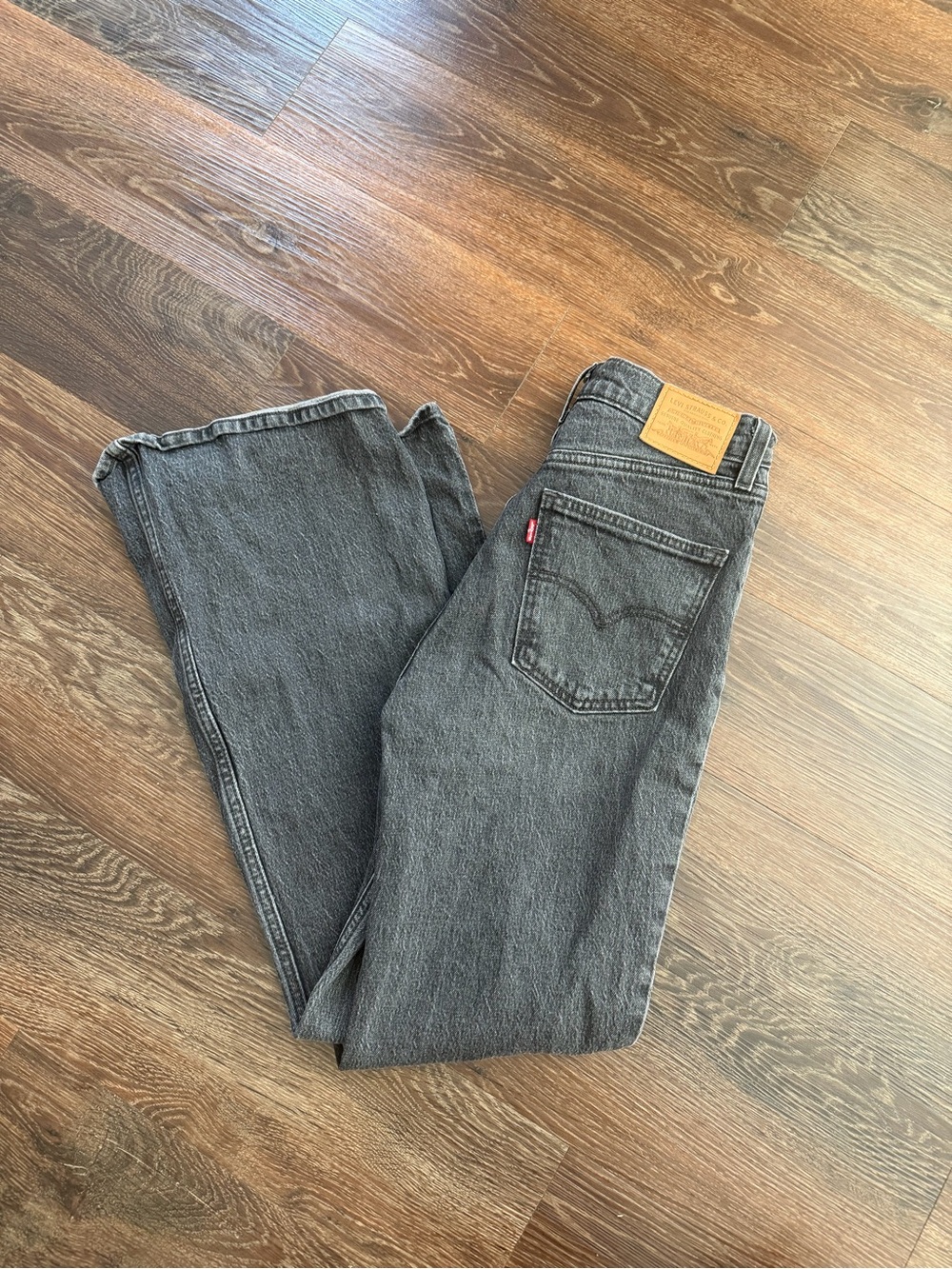Levi's Charcoal Gray 70’s High Flare Jeans